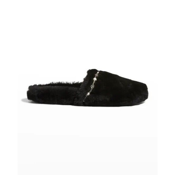 Jimmy Choo Aliette Embellished Crystal Slippers Natural Sz 37 US 6.5 $695 New - Picture 1 of 8